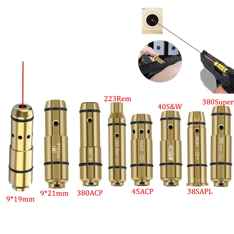 

9x21mm Laser Training Bullet Dry Fire Laser Trainer Cartridge Tactical Red Dot Laser Training Bore Sight Hunting Accessories