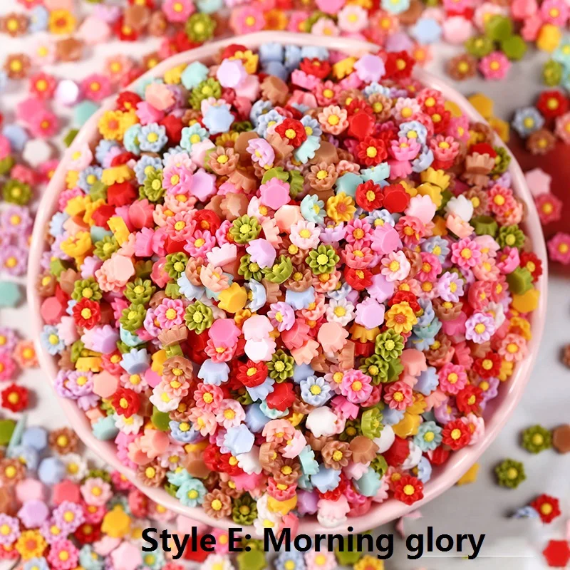 

6 мм смоляные мини-пасторальные маленькие цветочные нашивки, бусины, освежающий чехол для телефона, декоративный материал для украшения ногтей «сделай сам»