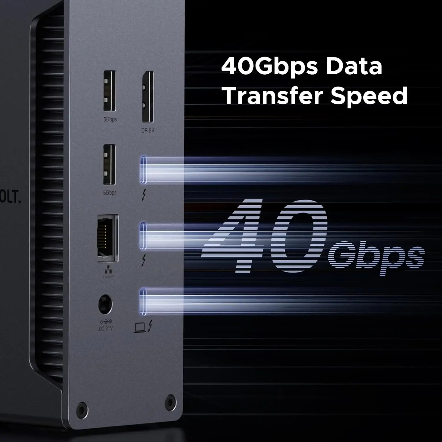 Фото Док-станция Thunderbolt 4 13-в-1, 40 Гбит/с, 2.5GbE, два дисплея 4K/8K, зарядка 90 Вт, порты SD/TF 4.0, для MacBook/Surface Pro №5