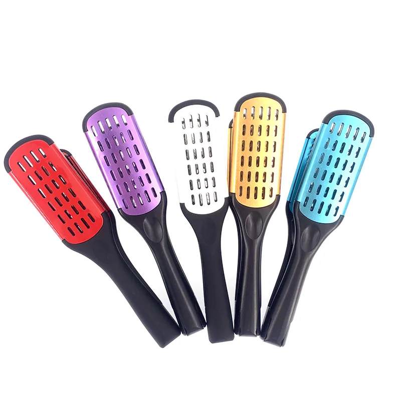 Профессиональный Выпрямитель для волос, нейлоновый выпрямитель для волос, двойные щетки, V-образная форма, искусственные Инструменты для укладки, «сделай сам», для дома