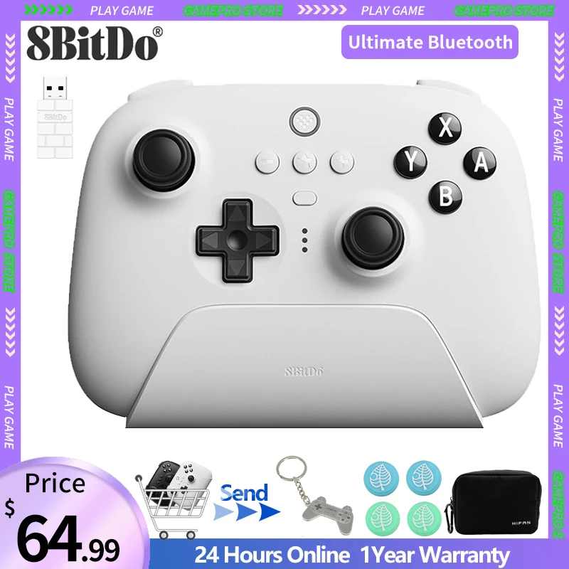 8BitDo Ultimate Bluetooth Controller With Charging Dock Wire