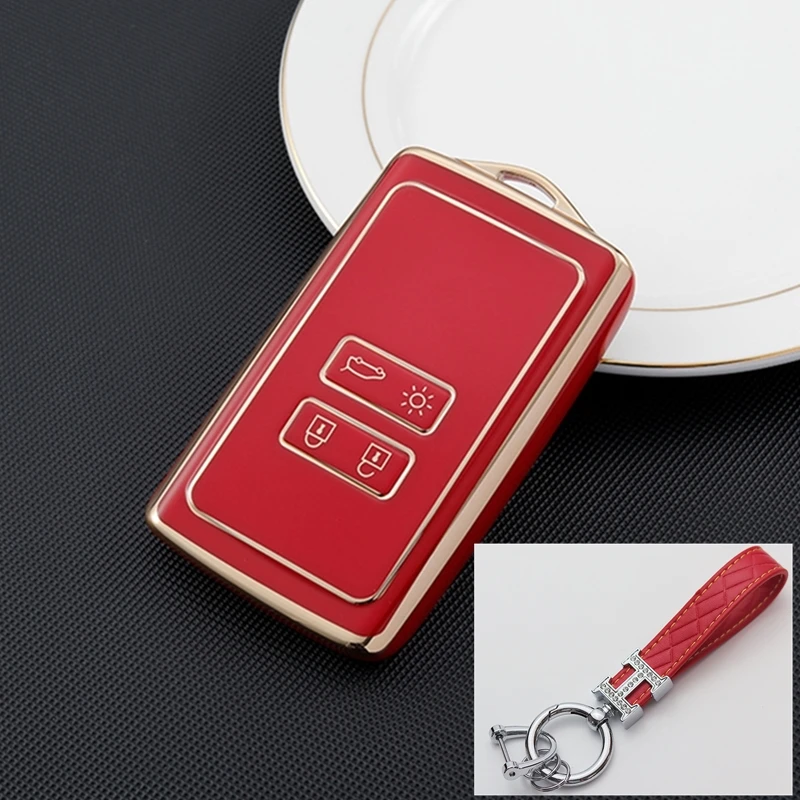 

NEW TPU Car Key Case Full Cover For Renault Koleos Kadjar Megane Talisman Captur Espace Clio 2016-2019 4 Button Accessories