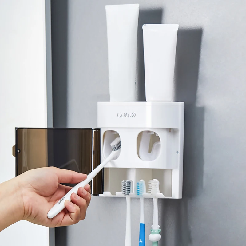 

Wall Mounted Automatic Toothpaste Squeezer Toothpaste Dispenser Magnetic Toothbrush Holder Toothpaste Rack Bathroom Accessories