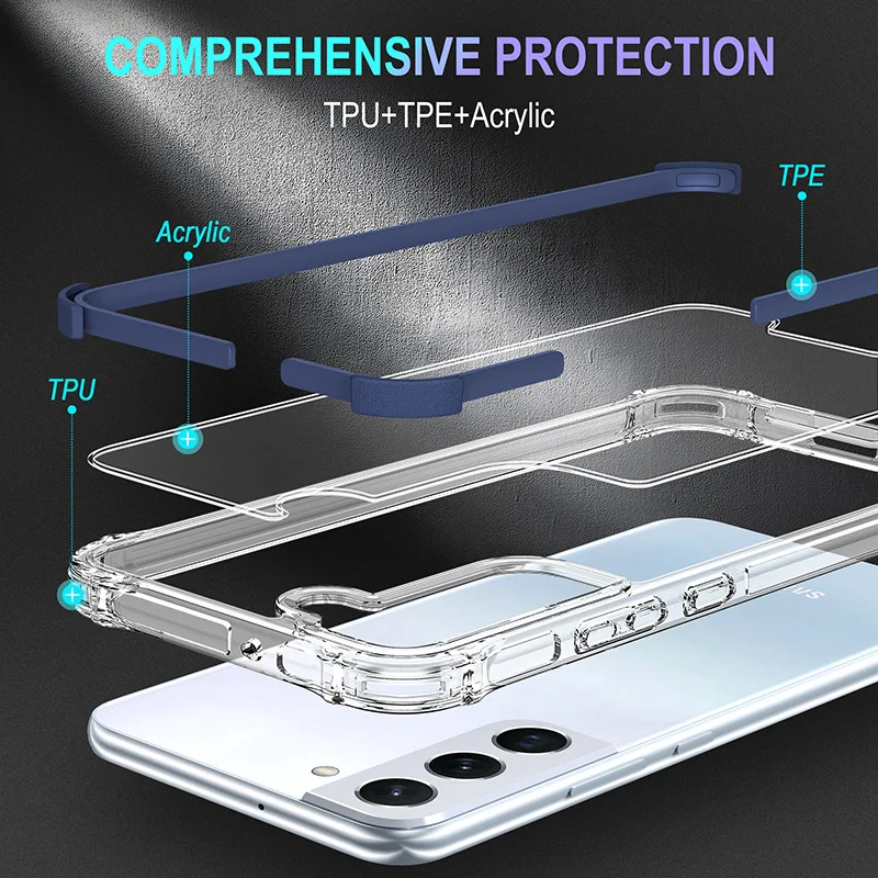 Фото Радужный прозрачный полноразмерный чехол подходит для Samsung S22 S22pro ультратонкий противоударный Универсальный фоточехол №2