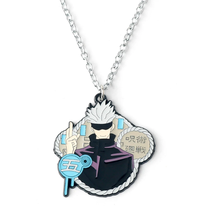 

Jujutsu Kaisen Q-Version Figure Metal Kettings Vintage Women Men Necklaces NEW Anime Anniversary Jewelrys For Fans Gifs