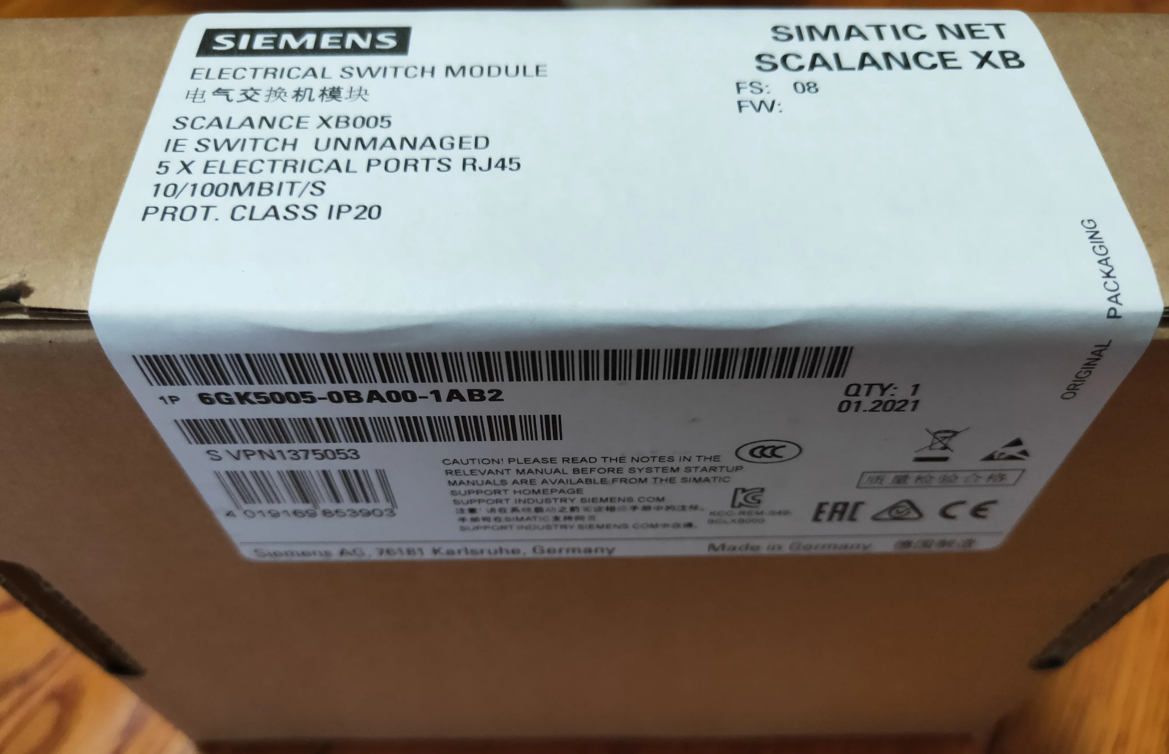

Коммутатор Siemens XB005 XB008 6GK5005-0BA00 0BA10-1AB2 1AA3 5008