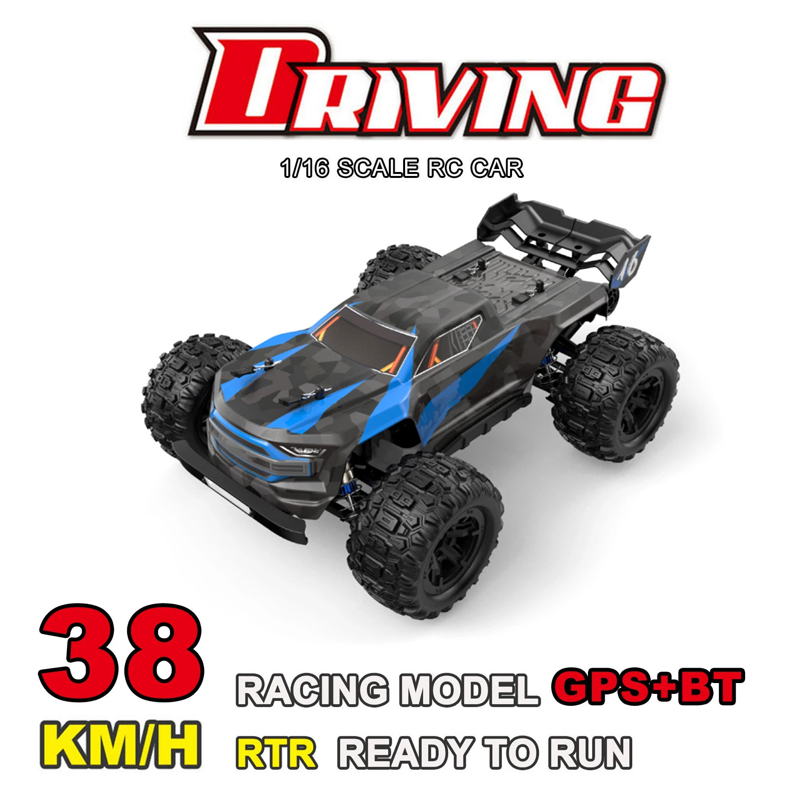 

Rc Cars Off Road Climbing 4WD 1:16 Scale Crawler 2.4G 38km/h High Speed Drift Remote Control Truck with BT GPS APP for Kids