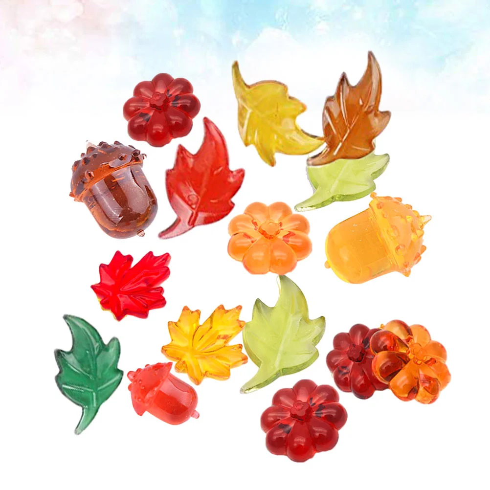 

Acrylic Mini Pumpkin Maple Leaf Acorn Berries DIY Crafts Vase Filler Thanksgiving Day Halloween Decoration