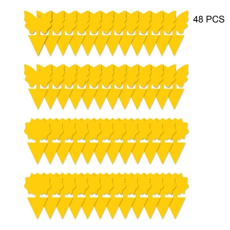 

48Pcs Sticky Fruit-Fly Trap Yellow Sticky Insect Trap Green-house Sticky Board Gnats Trap Killers for Indoor and Drop Shipping