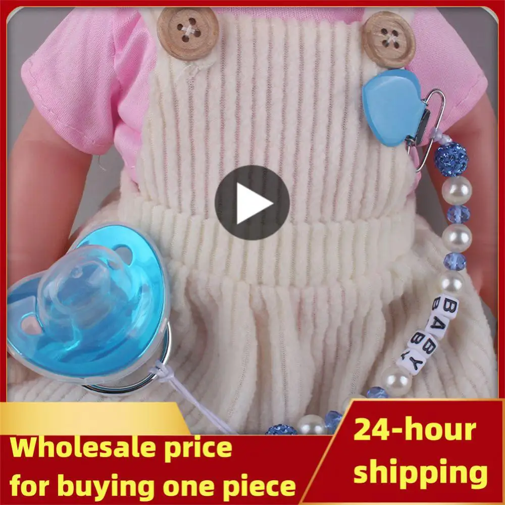 

Luxury Baby Pacifier BPA Free Silicone Pacifier Name Initial Letter With Clip Cartoon Infant Silicone Orthodontic Pacifier