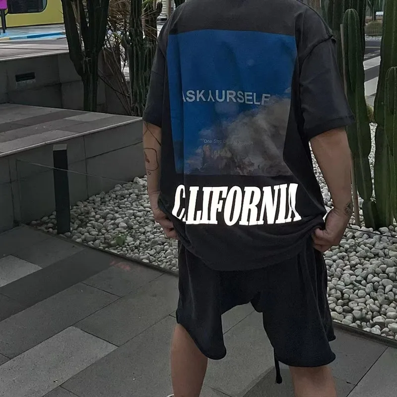 Хорошее качество модные мужские рубашки Askyurself California 1:1 футболка оверсайз