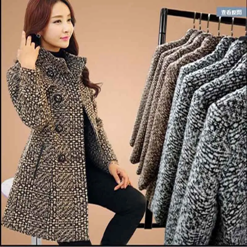 

Woolen coat Woolen coat Women's mid length winter coat Woolen coat