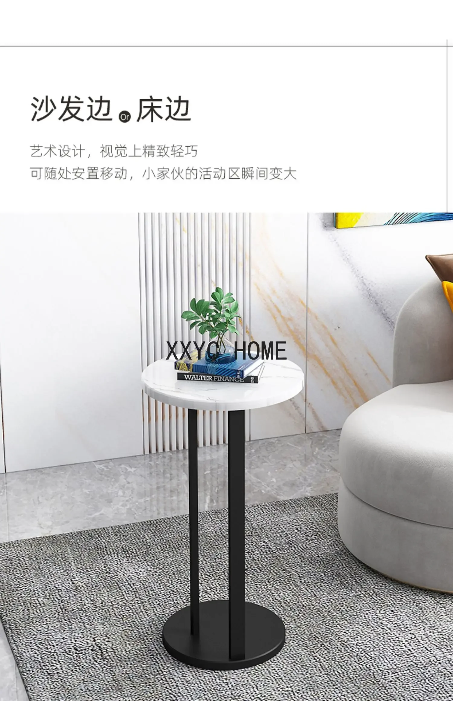 Узкая многофункциональная зона для спальни маленькая круглая Минималистичная