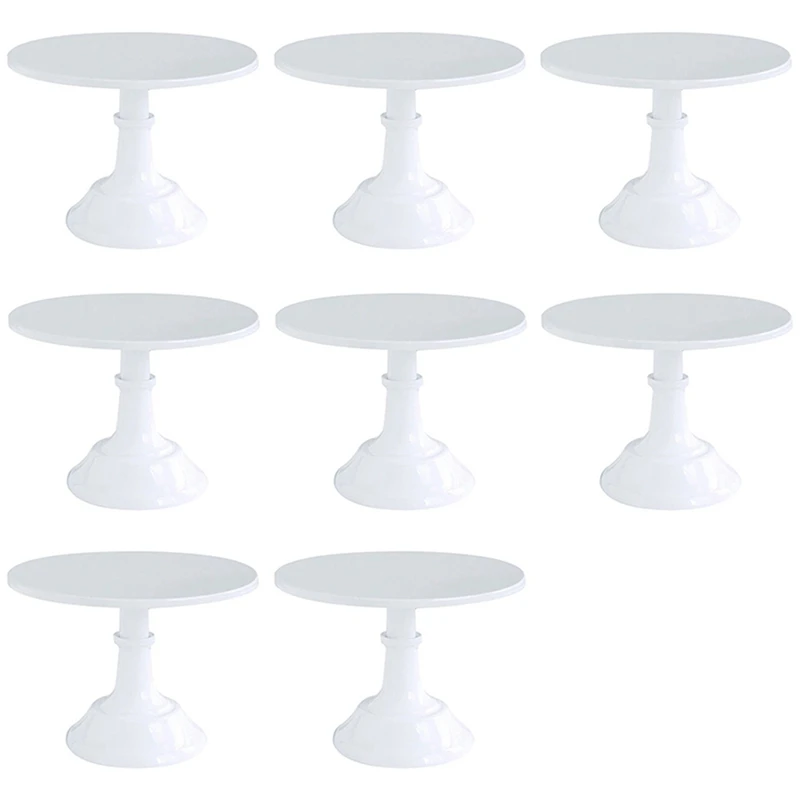 

8X Metal Iron Cake Stand Round Pedestal Dessert Holder Cupcake Display Rack Bakeware White Wedding Party Decoration