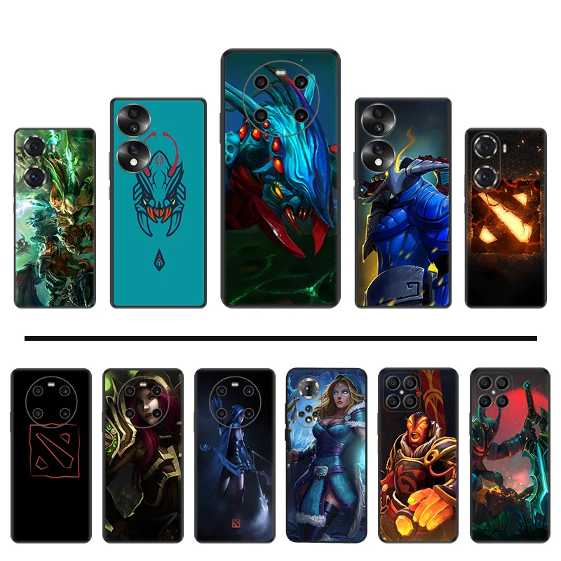 

Silicone Phone Case for Huawei Honor X40 Play 6T 6C 9A 50 X9 X6 X7 X8 Magic4 60 70 Pro 8X 20 30i Game Dota Black Soft Back Cover