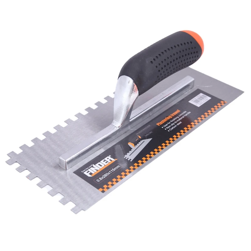 

Wood Handle Tooth Trowel Manganese Steel Blade Wall Plaster Tiling Floor Tile Shovel Construction Concrete Spatula Tool