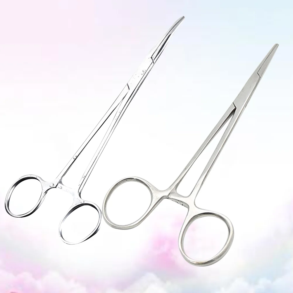 

2pcs Fishing Straight and Curved Forcep Prime Stainless Steel Ear Canal Exclusive Forcep Tool Fishing Clamps Tweezers for