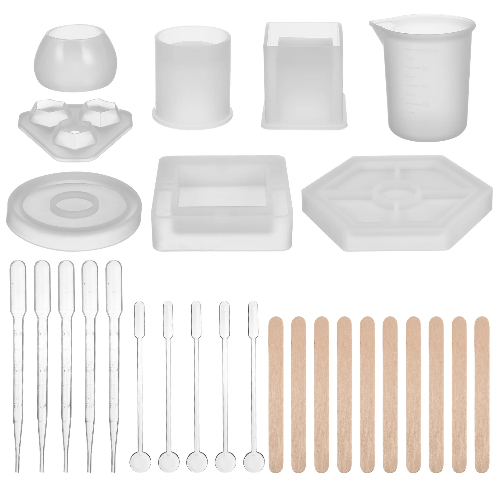 Crystal Pillar Mold Coaster Holder Moulds Coaster Mold Suite Casting Mould Silica Gel Craft Mould Resin Kit