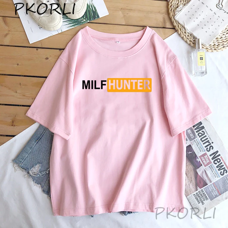 Футболка Milf Hunter мужская с коротким рукавом забавная смешная шутка креативный