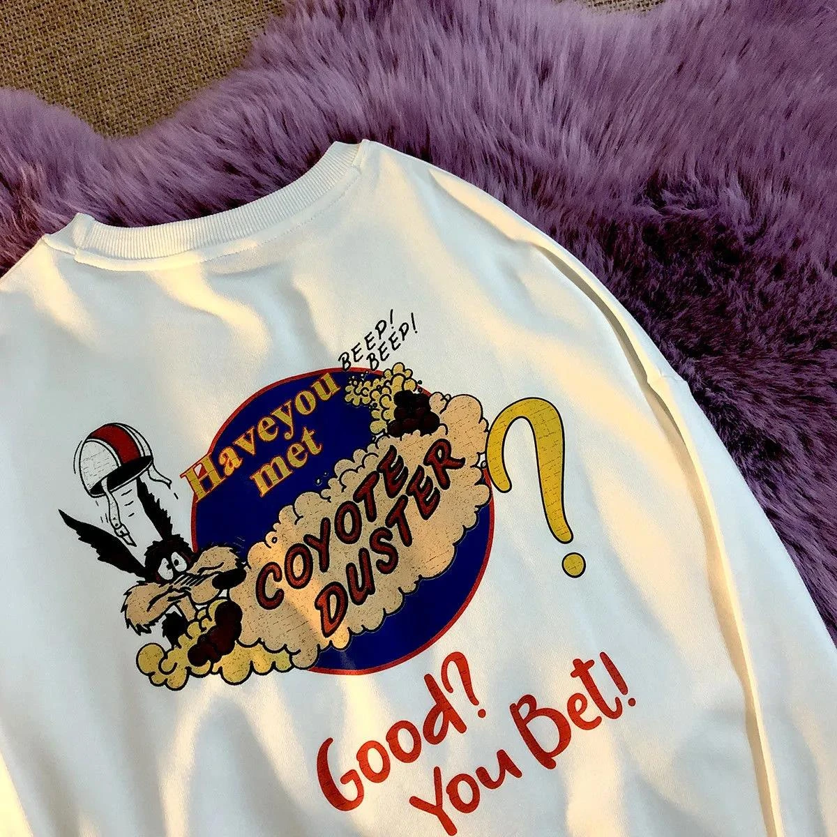 

American Retro Fun Cartoon Letter Printing 2022 Autumn New Round Neck Sweatshirts Streetwear Hip Hop Women Men Hoodies Pullover