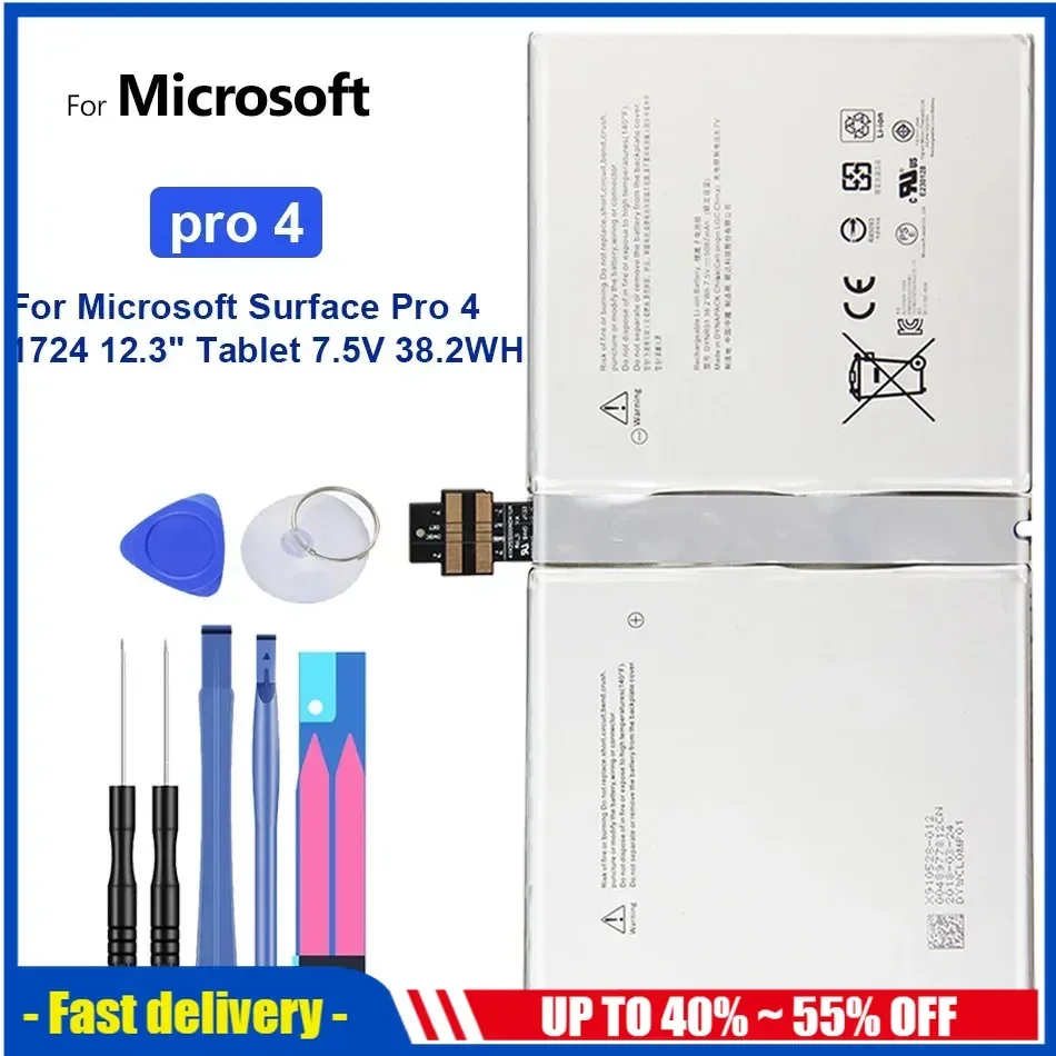 Аккумулятор 5087 мАч для планшета Microsoft Surface Pro 4 Pro4 1724 12 3 дюйма 7 5 В 38 2 Втч