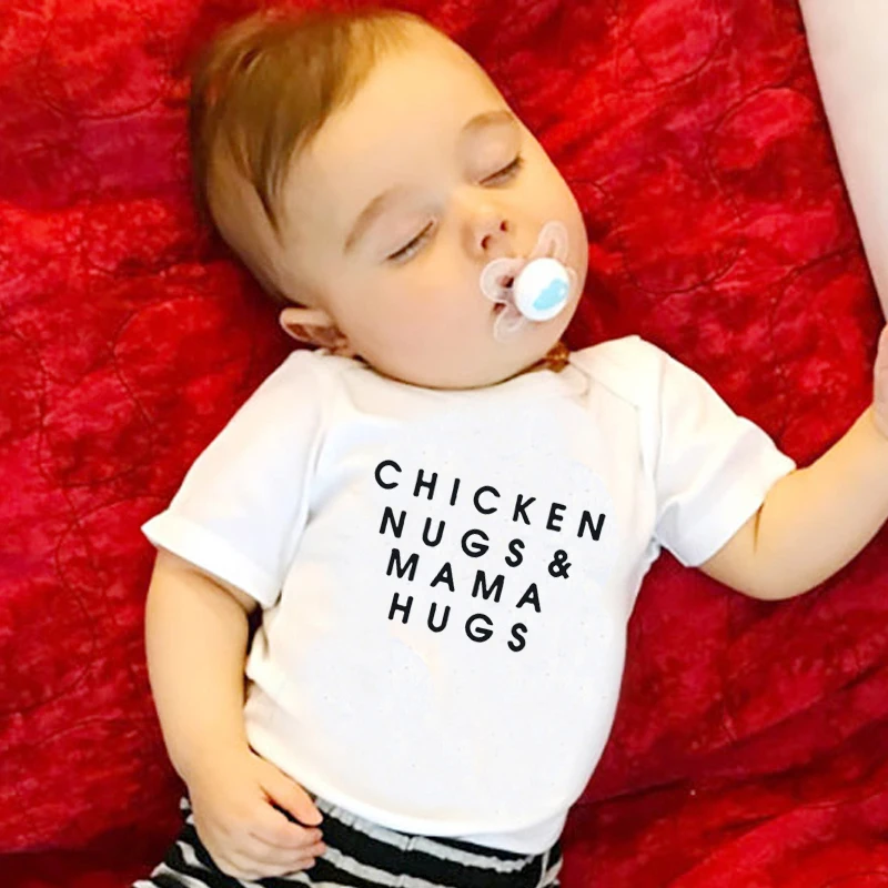 

Bodysuit for Newborns Baby Clothes 0 to 24 Months Overall Children Snug Soft Cozy Comfortable Jumpsuit Chicken Nugs & Mama Hugs