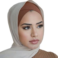 2020 women stretch turban cap cotton inner hijab caps muslim underscarf islamic headscarf bonnet turban femme musulman turbante