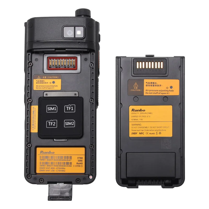 UNIWA Runbo E81 UHF VHF Walkie Talkie Smartphone with IP67 Waterproof 4G MobilePhone Android 8.1 Helio P23 Cellphone 2500mAh NFC