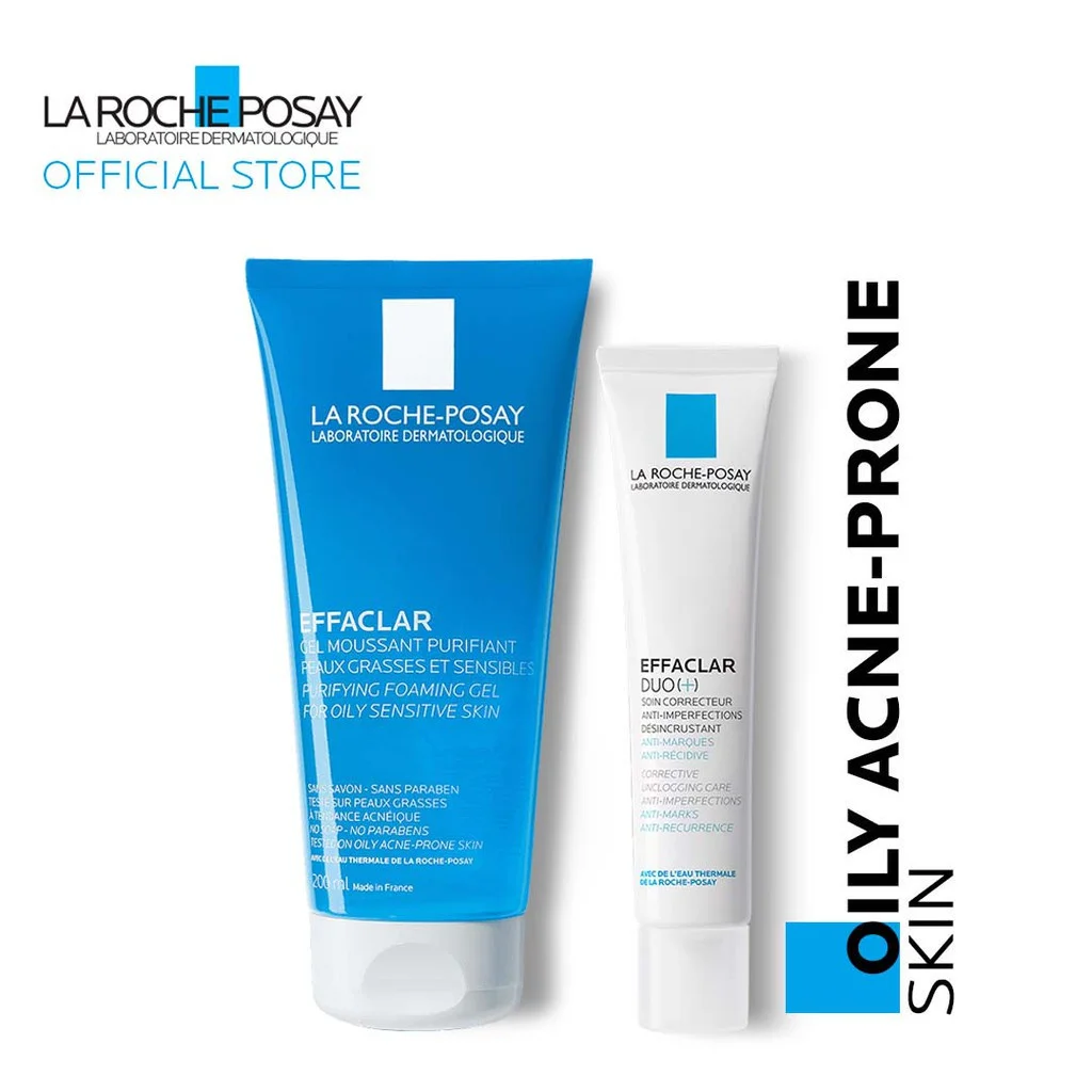 

La Roche-Posay Effaclar DUO + Purifying Foaming Gel Cleanser Alicylic Acid Acne Removing Essence Control Oil Clean and Mild