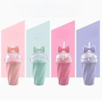 bow candy twist cup single layer ice cream cover with straw girl heart korean lovely male and female student gift cup