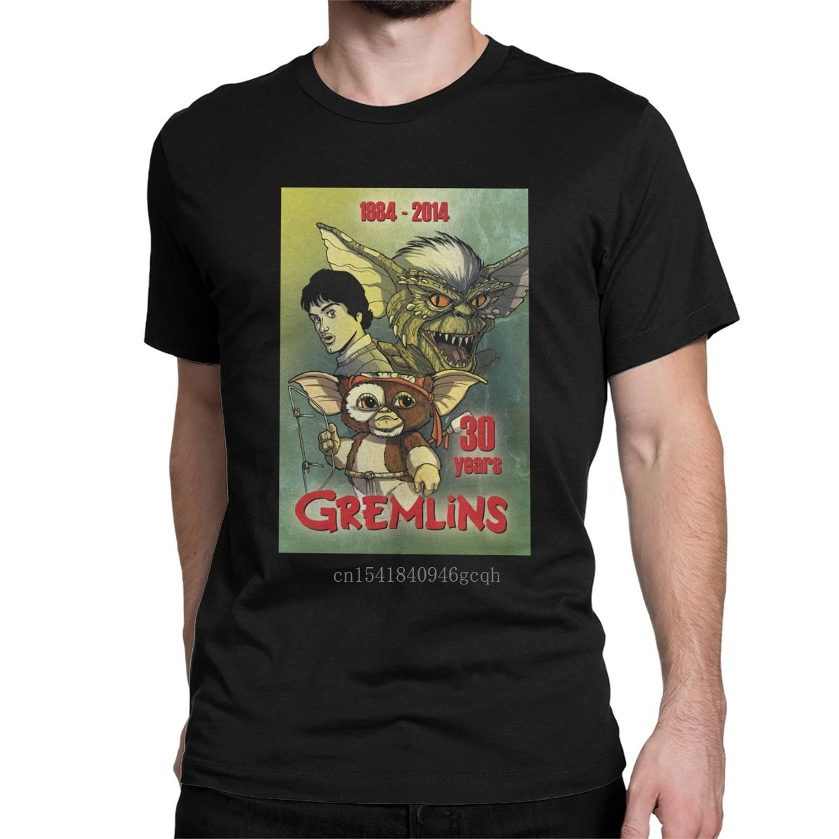 

Gremlins 30 Years Men's T Shirts Mogwai Ugly Casual Tee Shirt Short Sleeve O Neck T-Shirts Cotton Plus Size Clothes