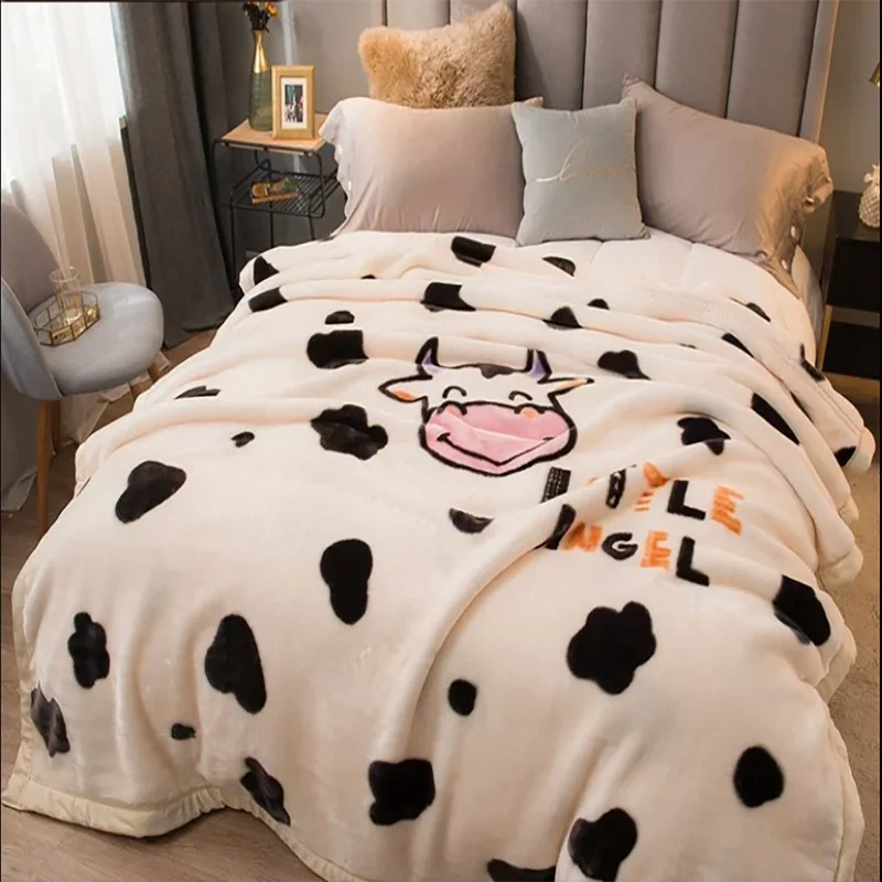 

Одеяло Raschel, Двухслойное, утолщенное, теплое, зимнее, бархатное, односпальное, студенческое, фланелевое одеяло