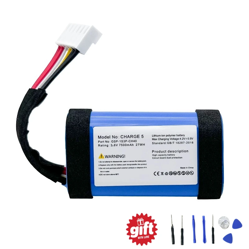 Фото Сменная батарея для JBL Flip 2 3 4 5, Charge 1 2 210SL 4 4S 5, Xtreme 1 3, Boombox 1 2, Bluetooth-колонок с бесплатными инструментами №4