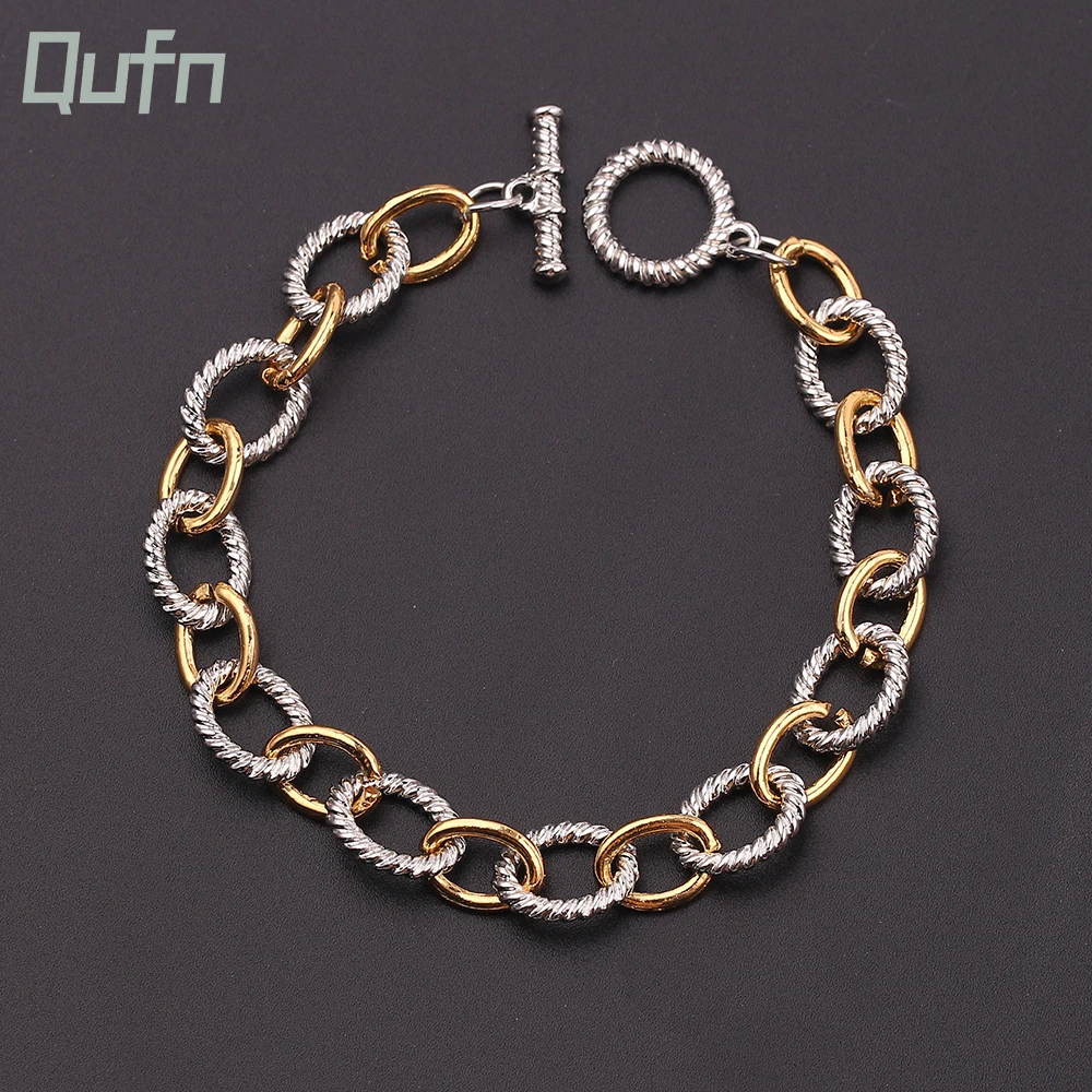 

Trendy Exaggerate Punk Cuban Bracelet Women & Men Fashion Hip Hop Geometric Charm Bangles for Party Jewelry Accessories Bracelet