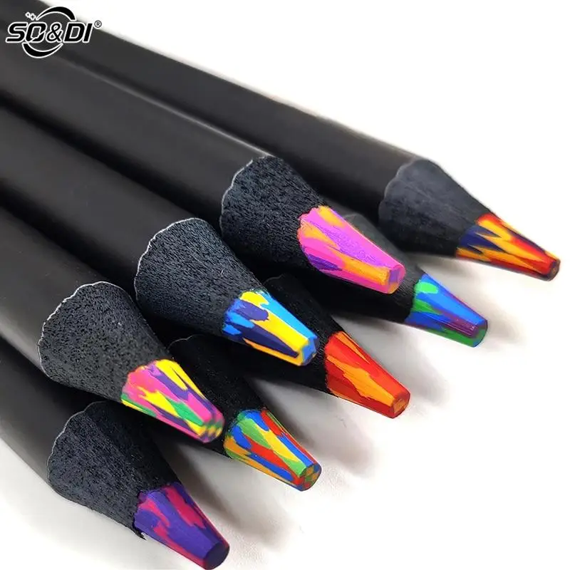 

1Pc 8 Colors Gradient Rainbow Pencils Jumbo-Colored Pencils Multicolored Pencils for Art Drawing Coloring Sketching Random