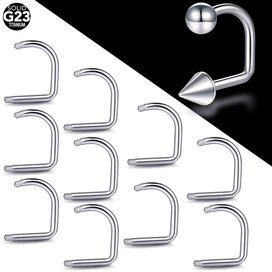 

10 мм титановый D-образный сменный аксессуар для пирсинга ювелирные изделия 14 г кольцо для носа губ цвет козелка серьга только для пирсинга