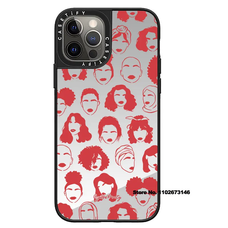 

Женский зеркальный чехол CASETIFY для iphone X XS MAX 12 13 14 Pro 13 Mini 11 14Promax SE2020 6 7 8 14 Plus, задняя крышка D0315