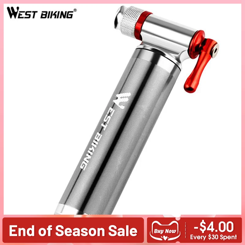

WEST BIKING CO2 Mini Cycling Pumps Aluminum Alloy Portable Schrader Presta Valve Pocket Tire Inflator MTB Road Pump For Bicycle