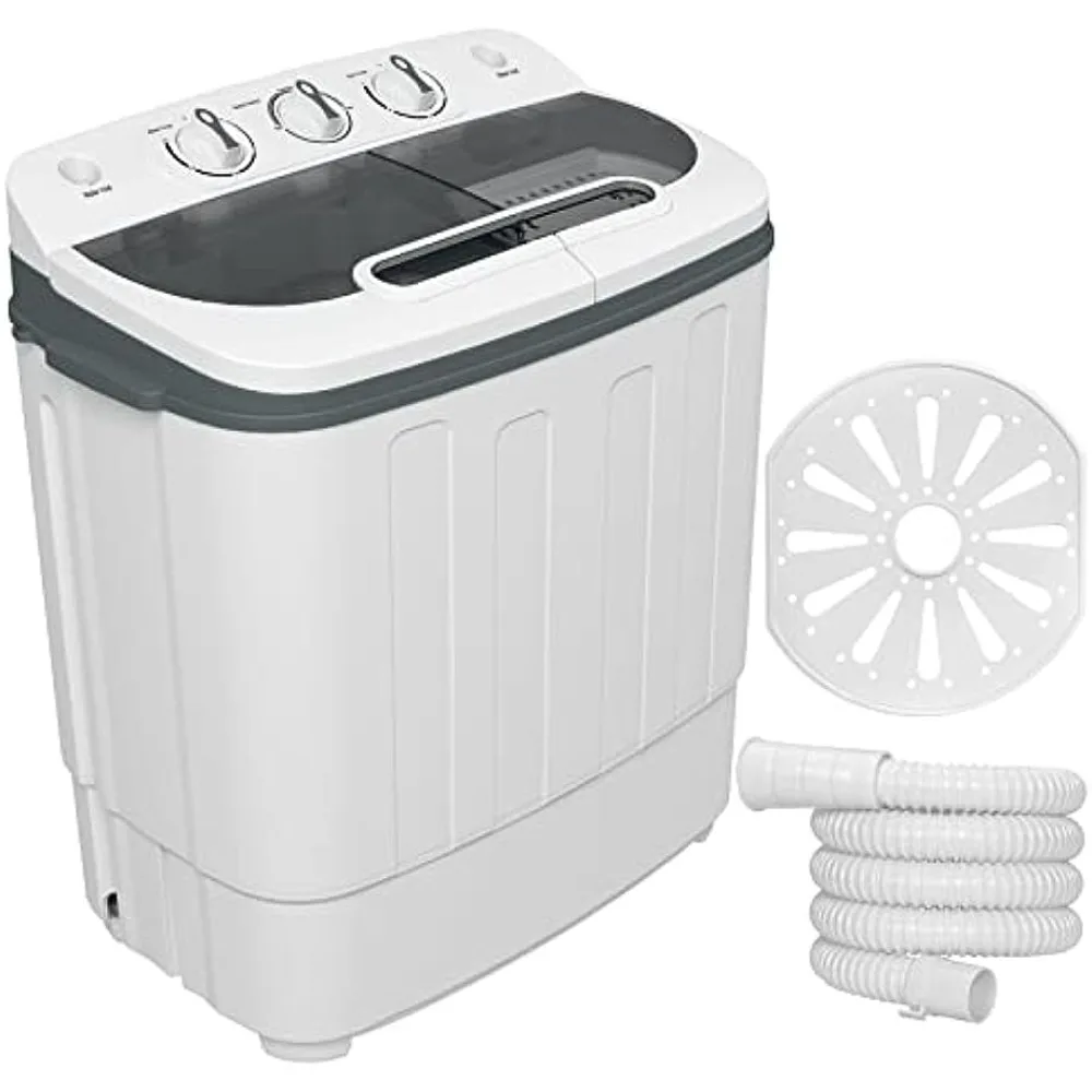 

Washer(11Lbs) & Spinner(6Lbs) with Built-in Gravity Drain Pump, Ideal for Apartmen, Dorms, and RV Camping