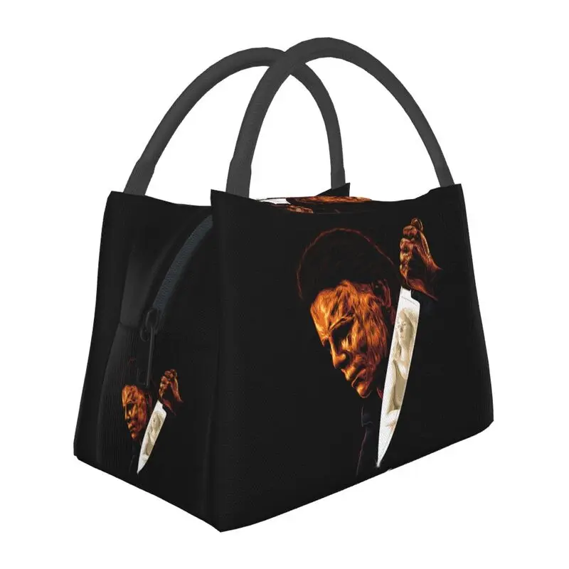 

Персонализированная пугающая сумка для ланча Майкла Майерса для мужчин и женщин, теплоизолированные Ланч-боксы для пикника, кемпинга, работы, путешествий