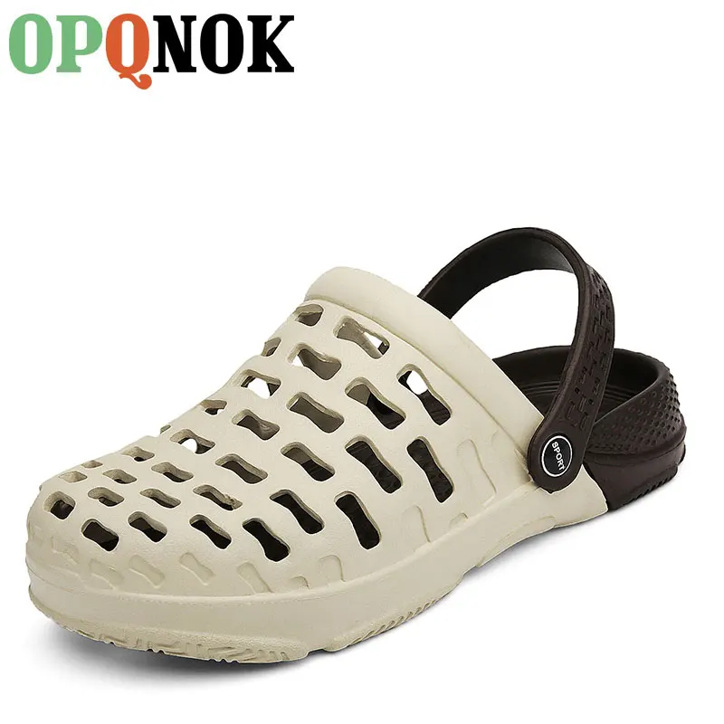 

OPQNOK Hot Sale Brand Clogs Men Sandals Casual Shoes EVA Lightweight Beach Shoes Colorful Shoes for Summer Beach Slippers