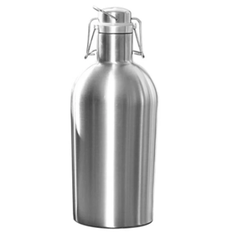 

Stainless Steel Beer Growler,to Keep Beverage Fresh Secure Swing Top Lid Big Capacity Beer Bottles for Outdoor