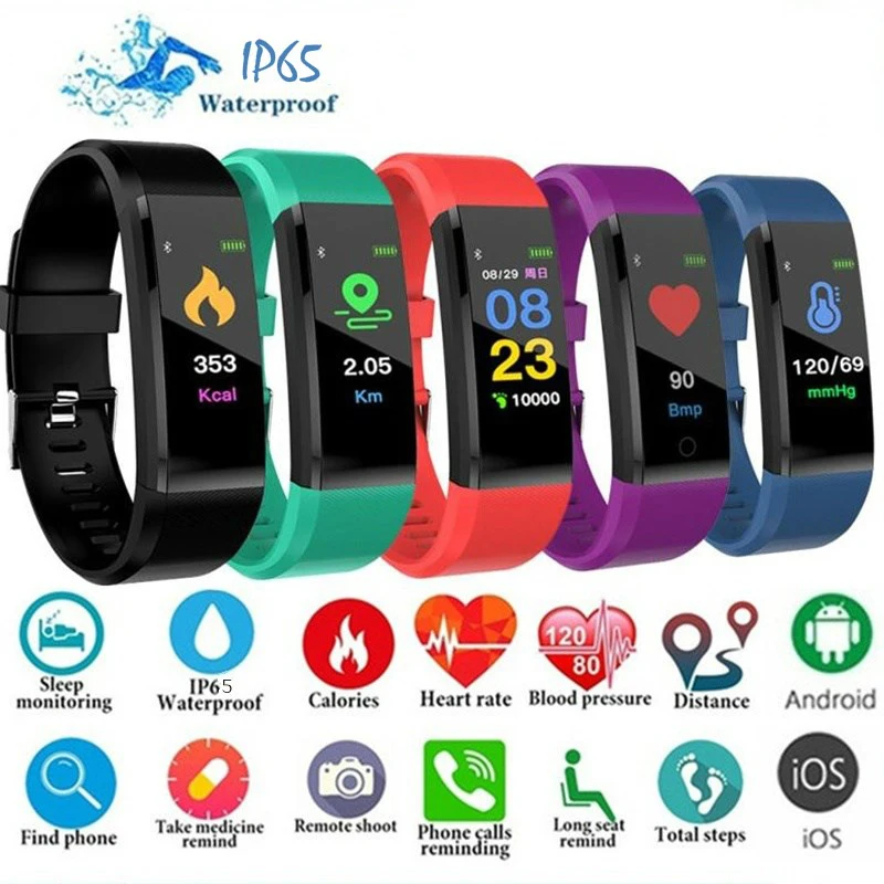 

2022 new 115 Plus Smartwatch Sports Watch Health Smartwatch Heart rate Fitness Pedometer Bracelet Waterproof Men's bracelet