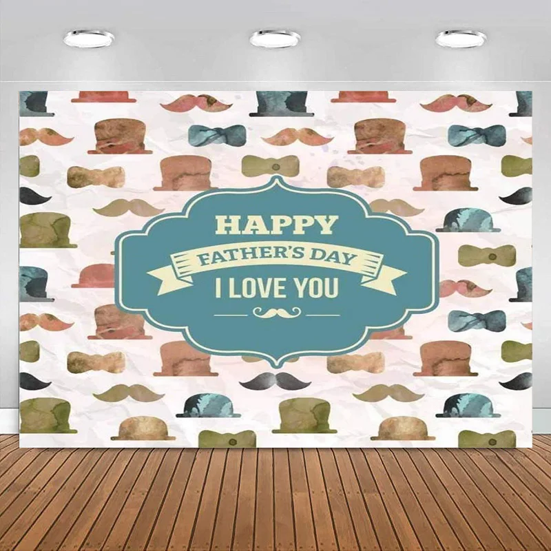 

Фон для фотосъемки с изображением счастливого отца с надписью «I Love Dad»