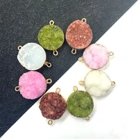 natural stone pendant connector round crystal double hole jewelry diy necklace bracelet jewelry accessories designer chrams
