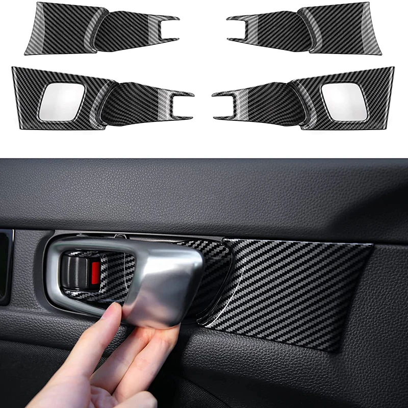 

Аксессуары для Honda Civic 11-го поколения 2022 2023 спортивный дизайн в стиле углеродного волокна внутренняя ручка автомобиля крышка чаши отделка