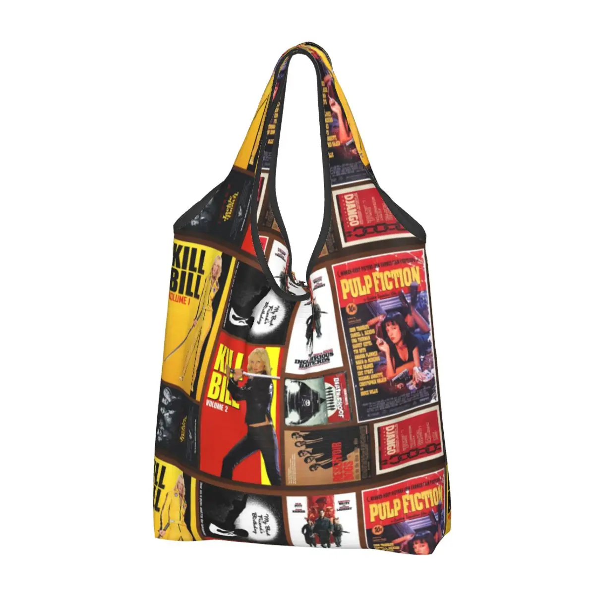 

Recycling Quentin Tarantino Movie Collage Shopping Bag Women Tote Bag Portable Pulp Fiction Kill Bill Grocery Shopper Bags