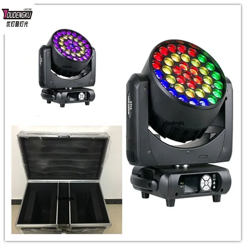 Фото 4 штуки в кейсе Club Disco Stage Pro Light Lyre pixel LED 37x15W rgbw LED с подвижной головкой, функцией зум и режимом заливки света. №2