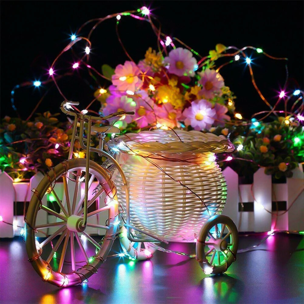 

LED String Lights Christmas Decoration Remote Control USB Wedding Garland Curtain Lamp Holiday For Bedroom Bulb Outdoor Fairy