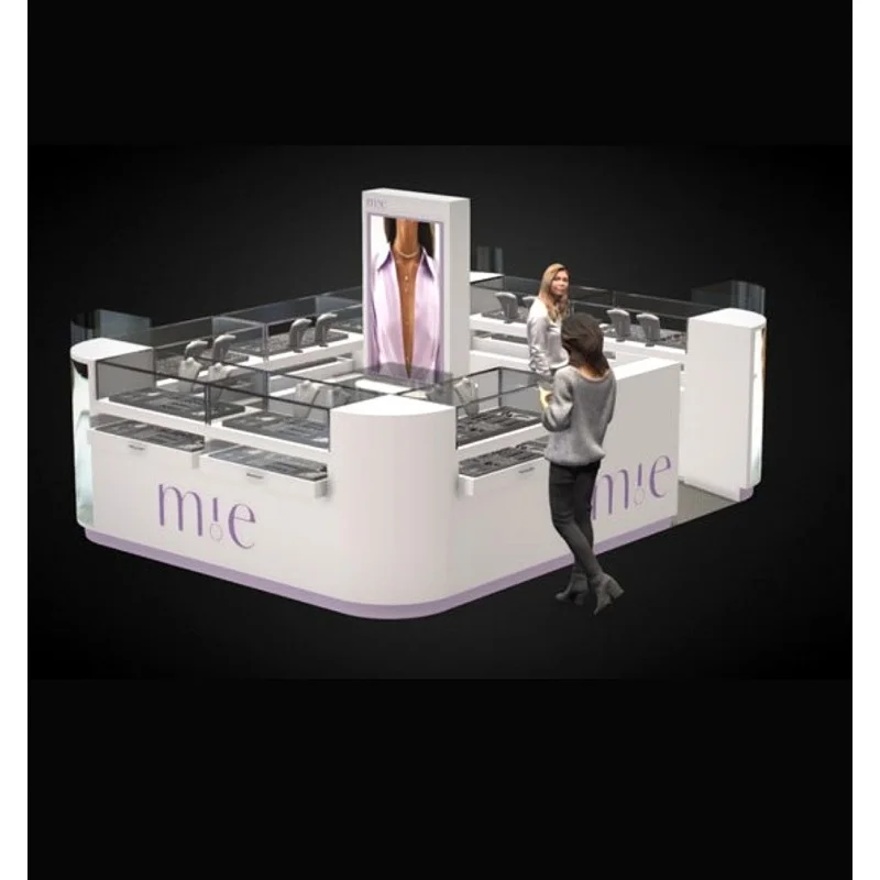 На заказ витрина для розничного магазина торговых центров белая ювелирных